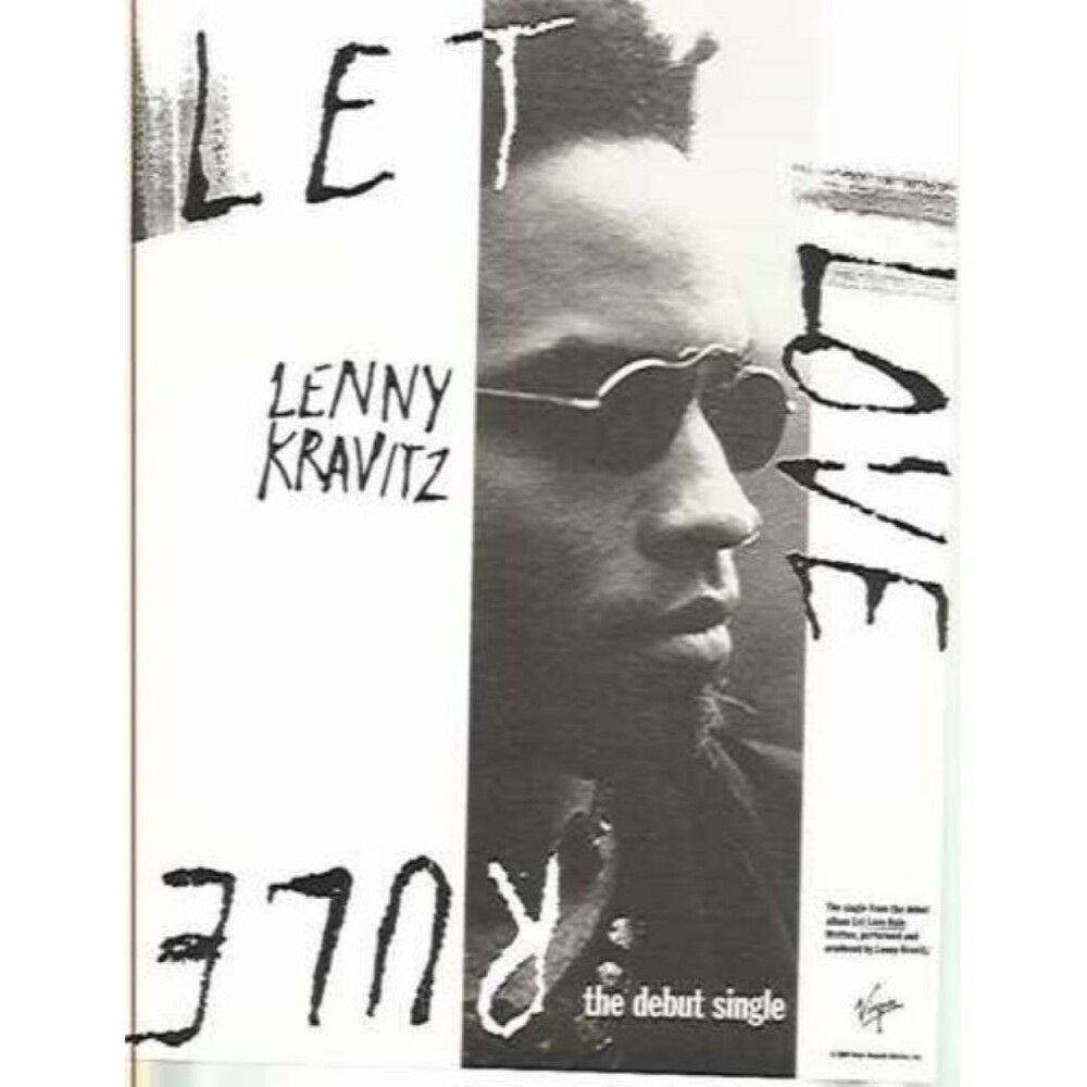 1989 LENNY KRAVITZ LET LOVE RULE PROMO AD 8.5x11 q618